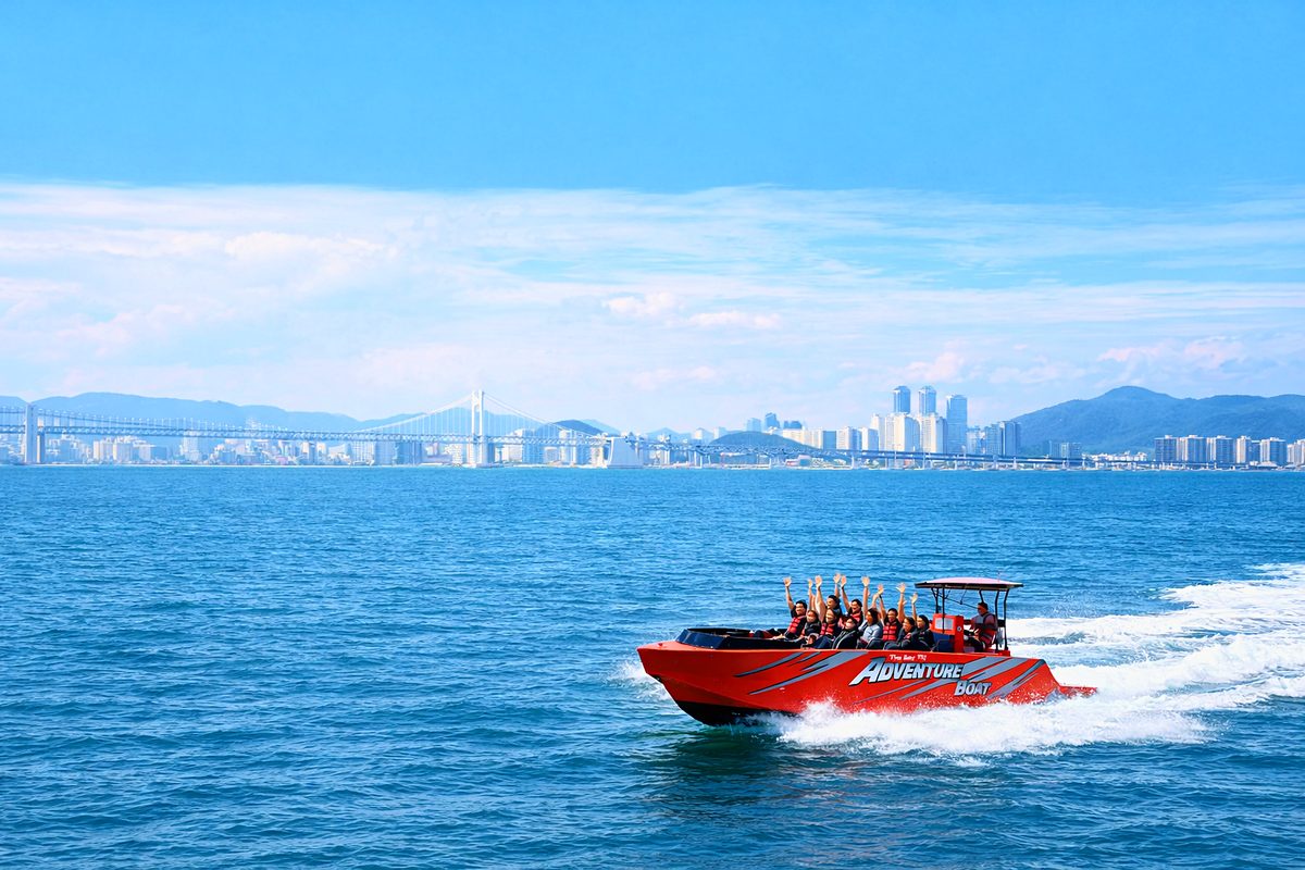 Adventure boat running off Gwangalli
